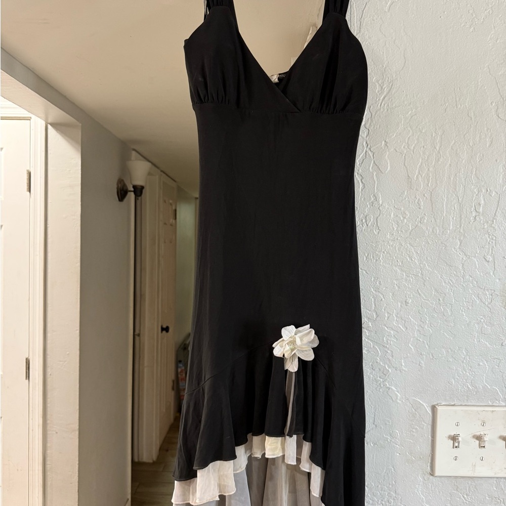 City Triangles Elegant Black and White High Low Dress
